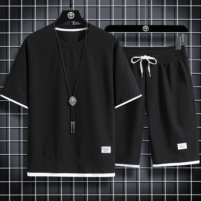 Waffle Short-Sleeved Sports Suit Men's