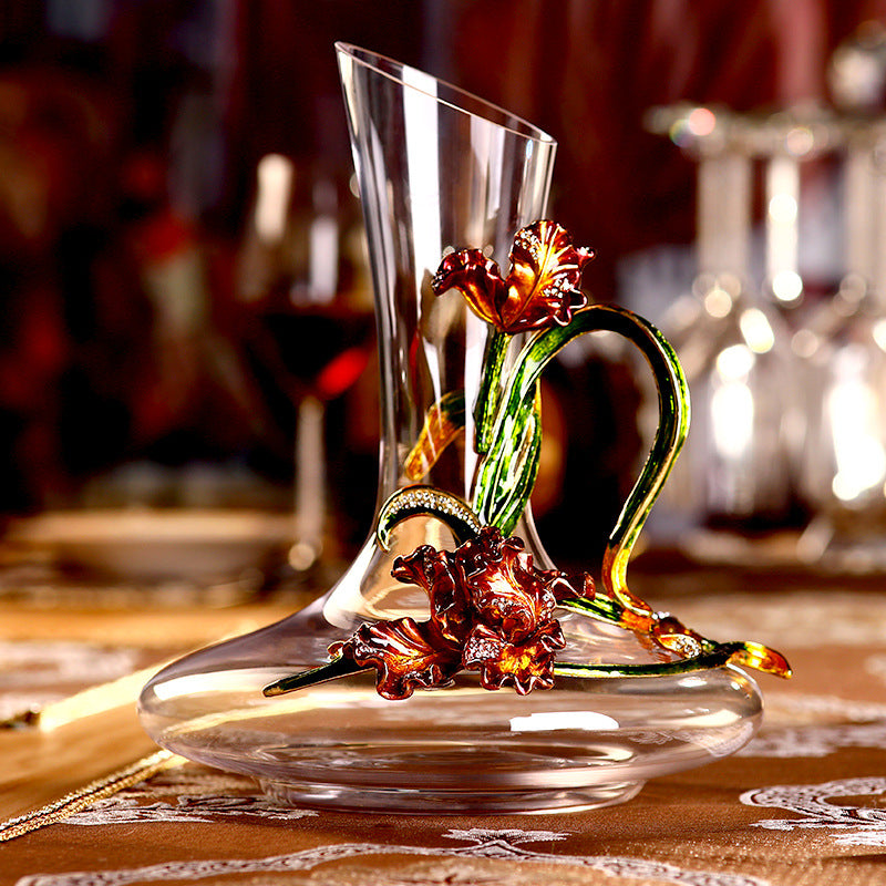 Shuiruoyu Creative Enamel Goblet Crystal Glass Red Wine Glass Set