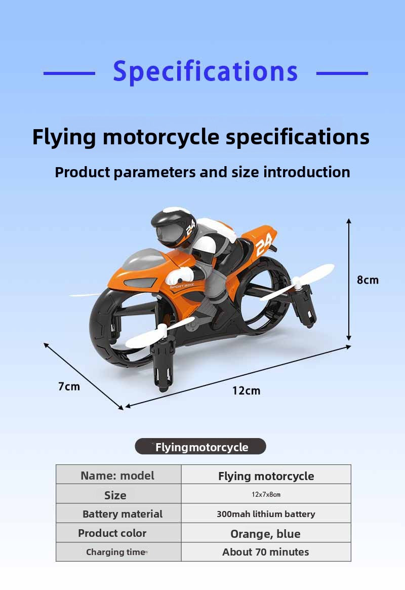 2.4G Remote Control Land-Air Drone Motorcycle Toy