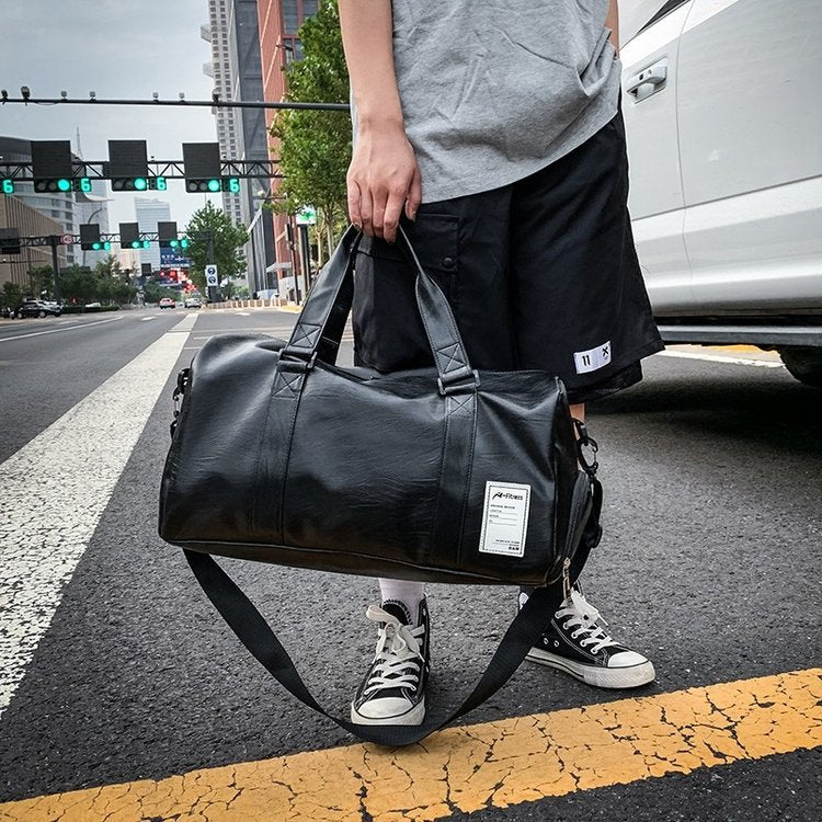 Sports Bag Foreign Trade 2024 New Pu Fitness Bag Large Capacity Travel Bag With Shoe Warehouse Portable Yoga Luggage Bag