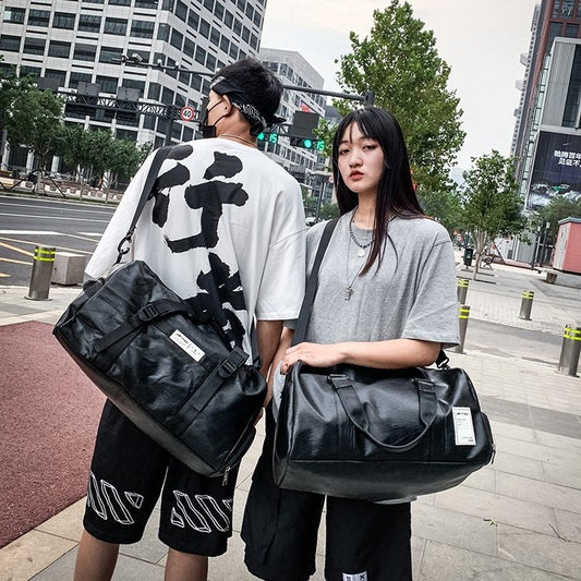 Sports Bag Foreign Trade 2024 New Pu Fitness Bag Large Capacity Travel Bag With Shoe Warehouse Portable Yoga Luggage Bag