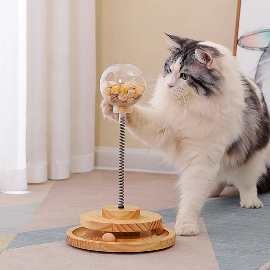 Cat Treat-Dispensing Toy, Cat Teaser Baseball, Cat Self-Entertainment Boredom-Relief Gadget, Freeze-Dried Cat Food Snack Feeder, Shaker Toy