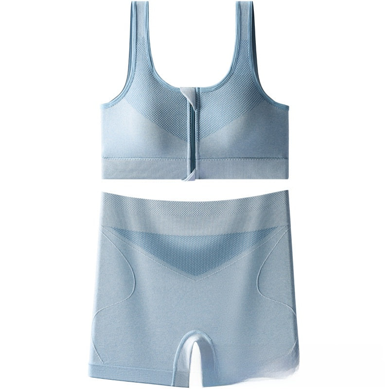 High-waisted and belt-cinching sports bra set
