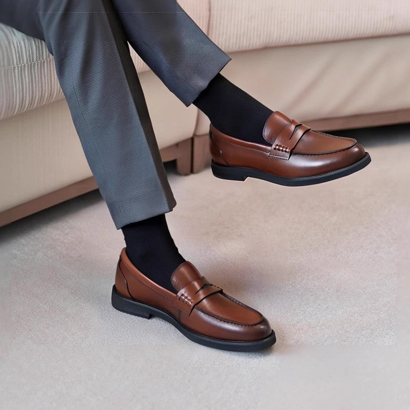 Men's Formal/Casual Brown Leather Loafer Dress Shoes
