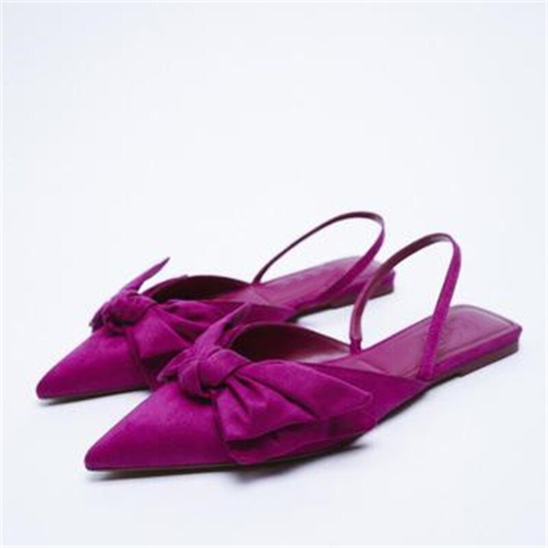 New Woman Gold Bling Flat Shoes Vintage Black Back Elastic Straps Single Shoes Fashion Slingbacks Female Single Shoes