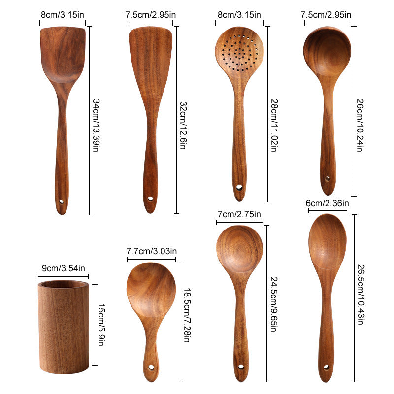 Wooden spatula and spoon