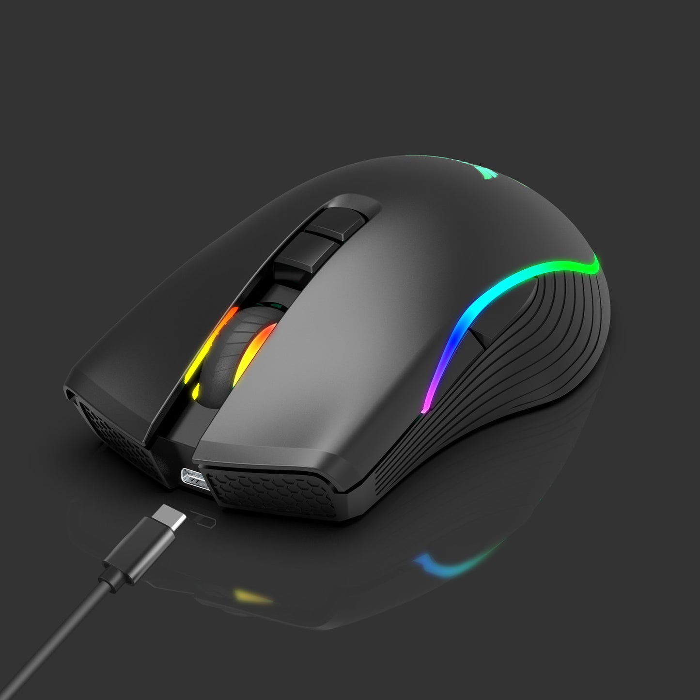 Factory Direct Wireless Gaming Mouse Type-c Charging Interface RGB Luminous Bluetooth Mouse Cross-border Wholesale
