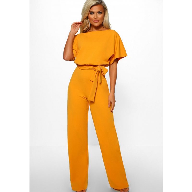 2024 European And American Explosions Women's Clothing Amazon Ebay AliExpress Foreign Trade Summer Button Lace-up Short-sleeved Pants