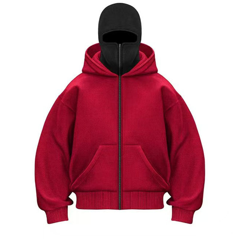 Hooded zipper pullover jacket