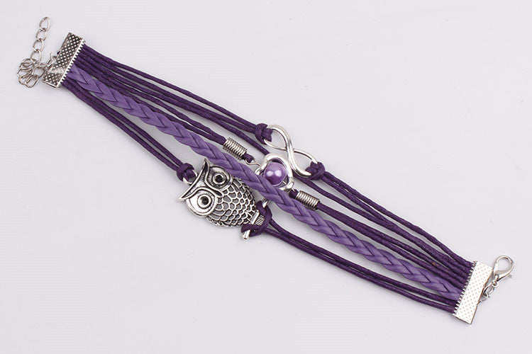 Bracelets on hand Infinity Owl Pearl Friendship Multilayer Charm Leather Bracelets
