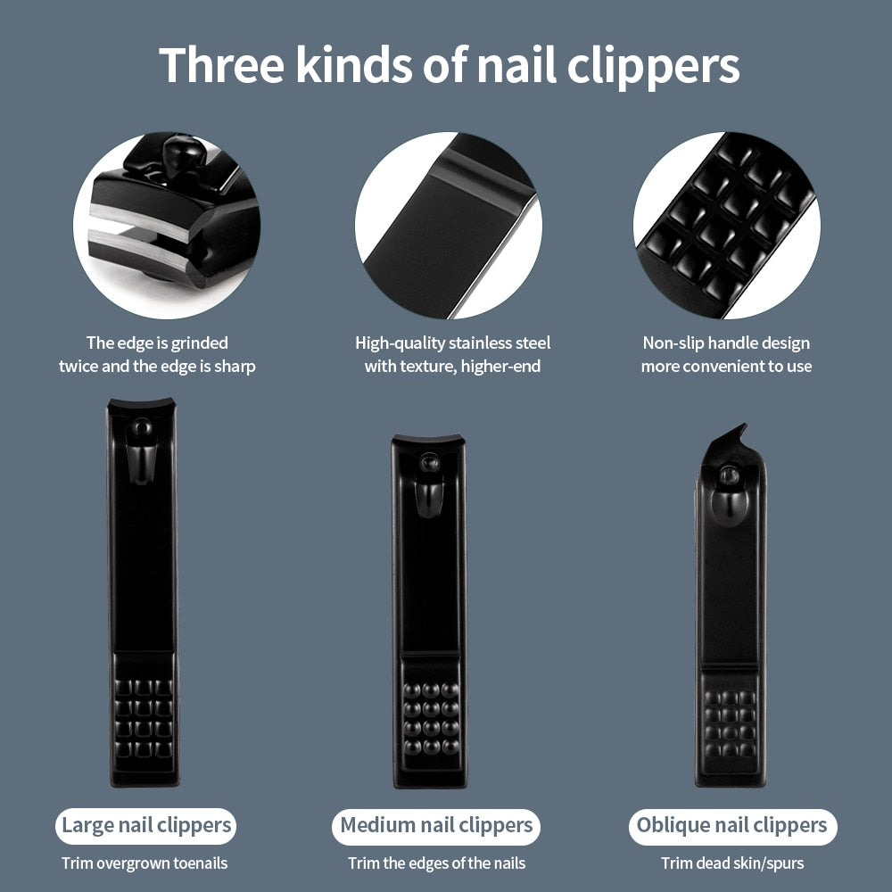 7/10/16/18 Pcs Manicure Cutters Nail Clipper Set Household Stainless Steel Ear Spoon Nail Clippers Pedicure Nail Scissors Tool