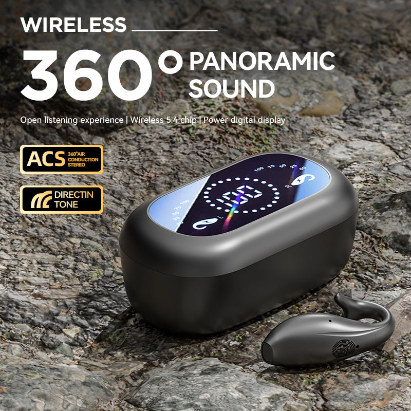 Dolphin M66 Ear Clip Earphones Huaqiangbei New Wireless Bone Conduction Bluetooth Earphones Digital Display Noise Reduction 5.4