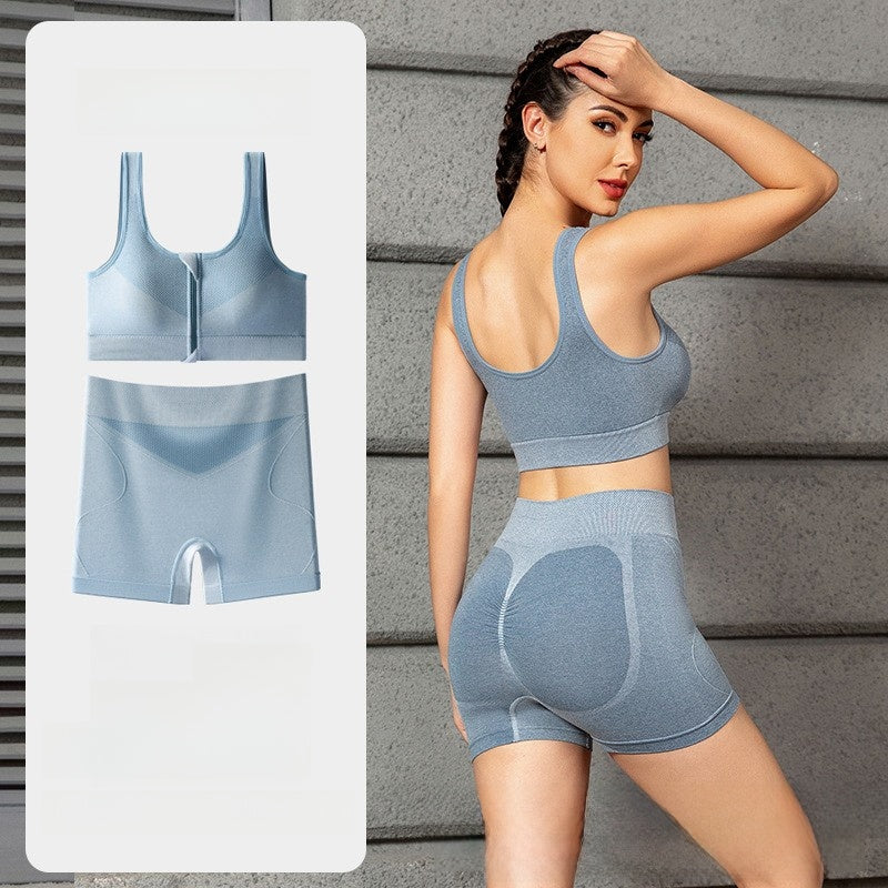 High-waisted and belt-cinching sports bra set