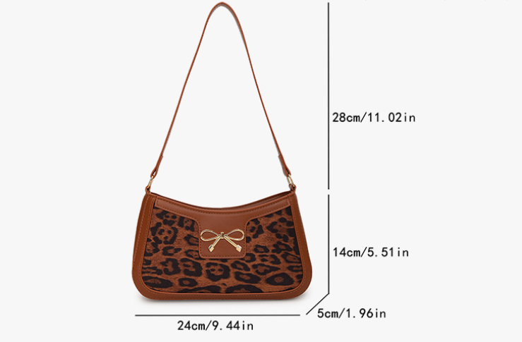 Bow Leopard PU Leather Handbag