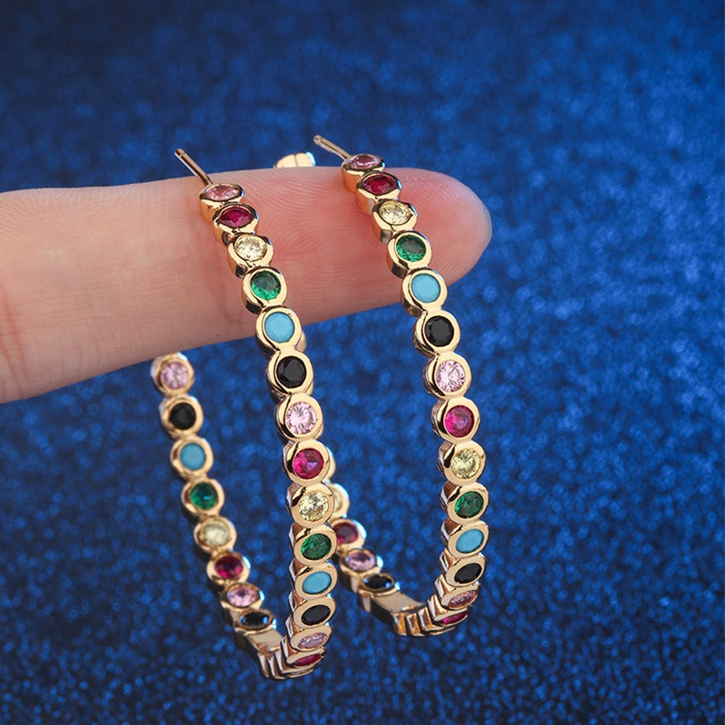 Elegant and sparkling iridescent glass stone earrings