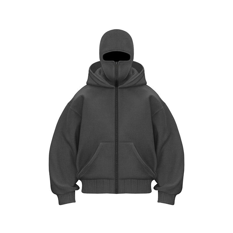 Hooded zipper pullover jacket