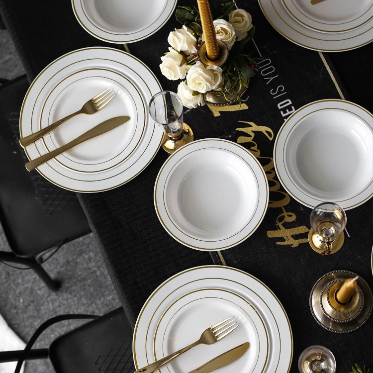 Gold Disposable Plastic Dinner Plates