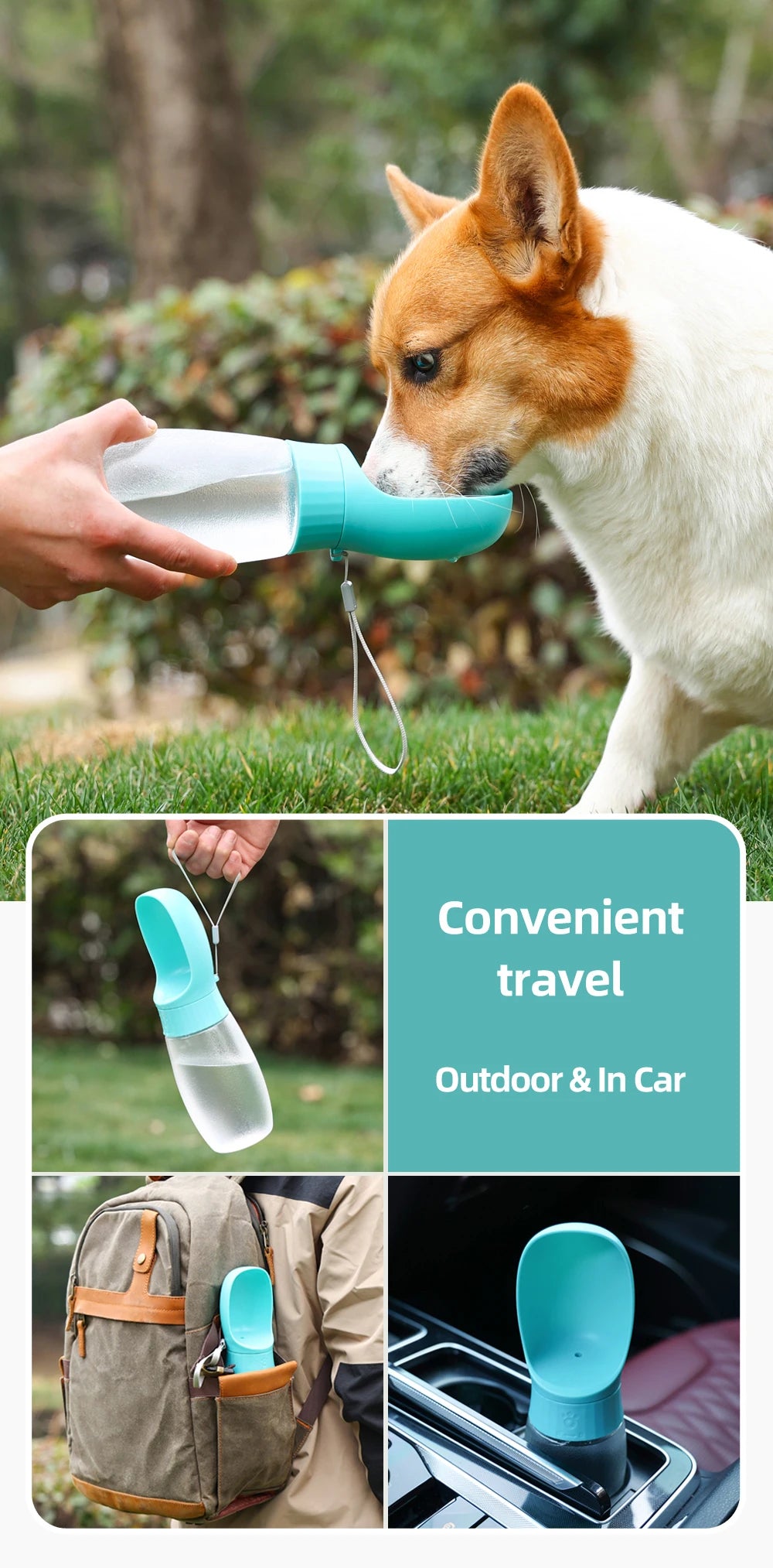 Portable Dog Water Cup and Bottle - Travel Pet Drinking Feeding Water Dispenser