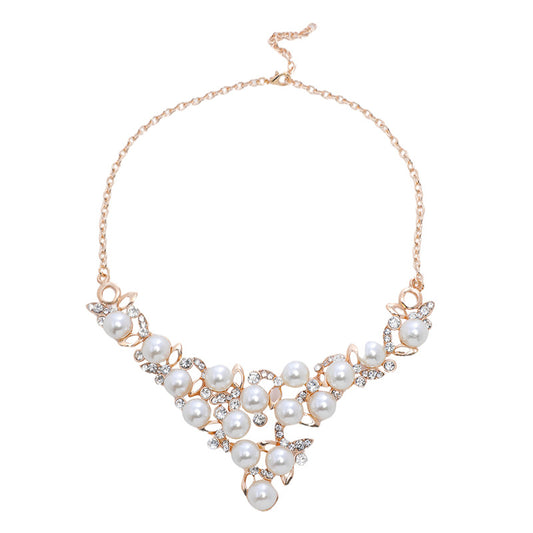 Necklace Earring Set Female Couple Birthday Valentine's Day Gift To Girlfriend Pearl Necklace Light Luxury Niche Clavicle Chain
