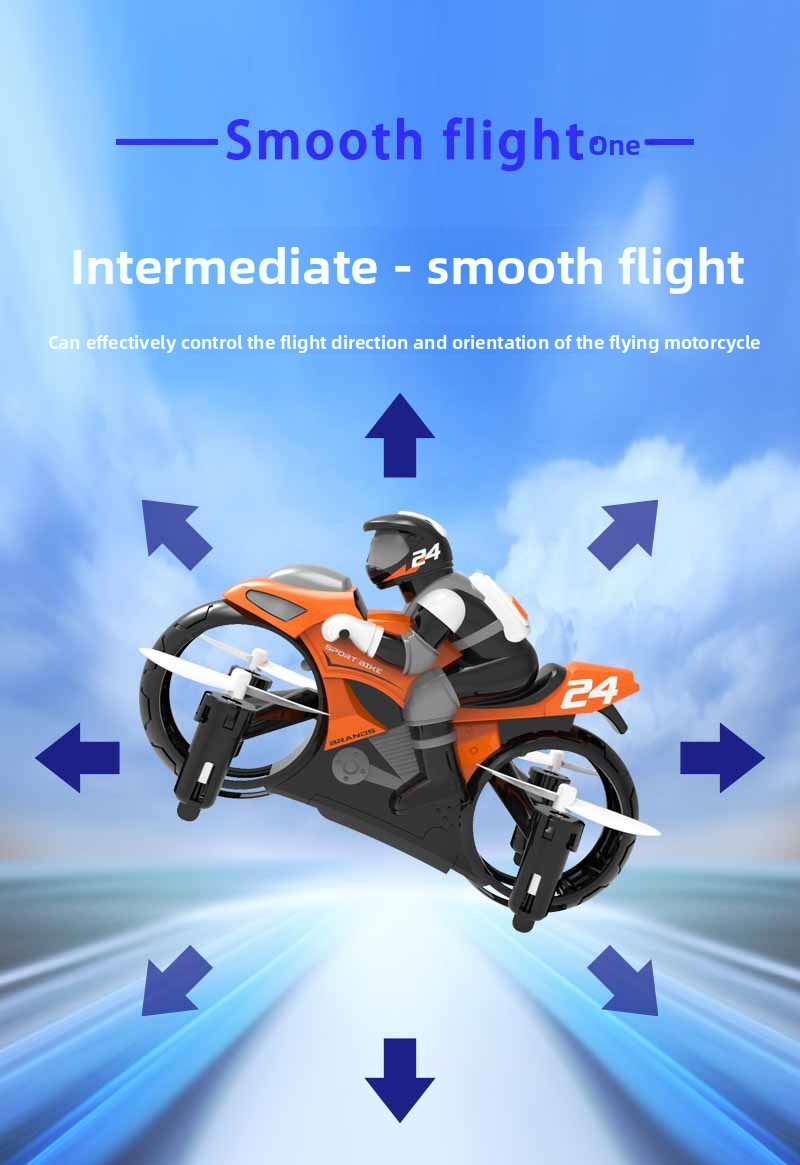 2.4G Remote Control Land-Air Drone Motorcycle Toy