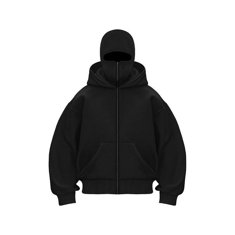 Hooded zipper pullover jacket