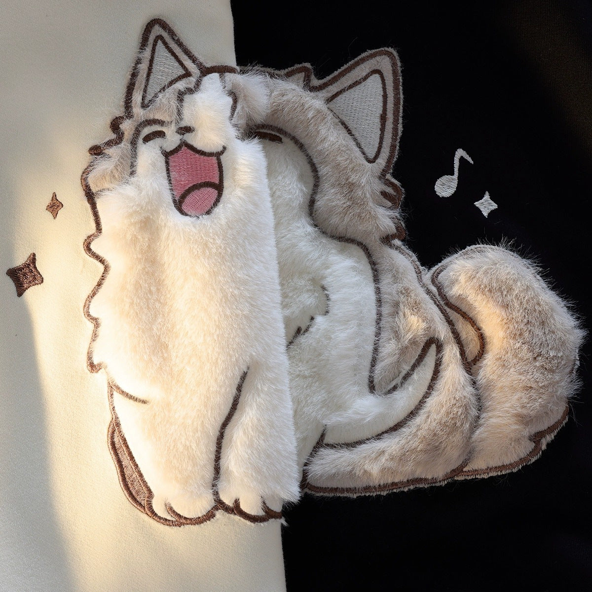 Cartoon Embroidered Hooded Sweatshirt Women Loose Pullover