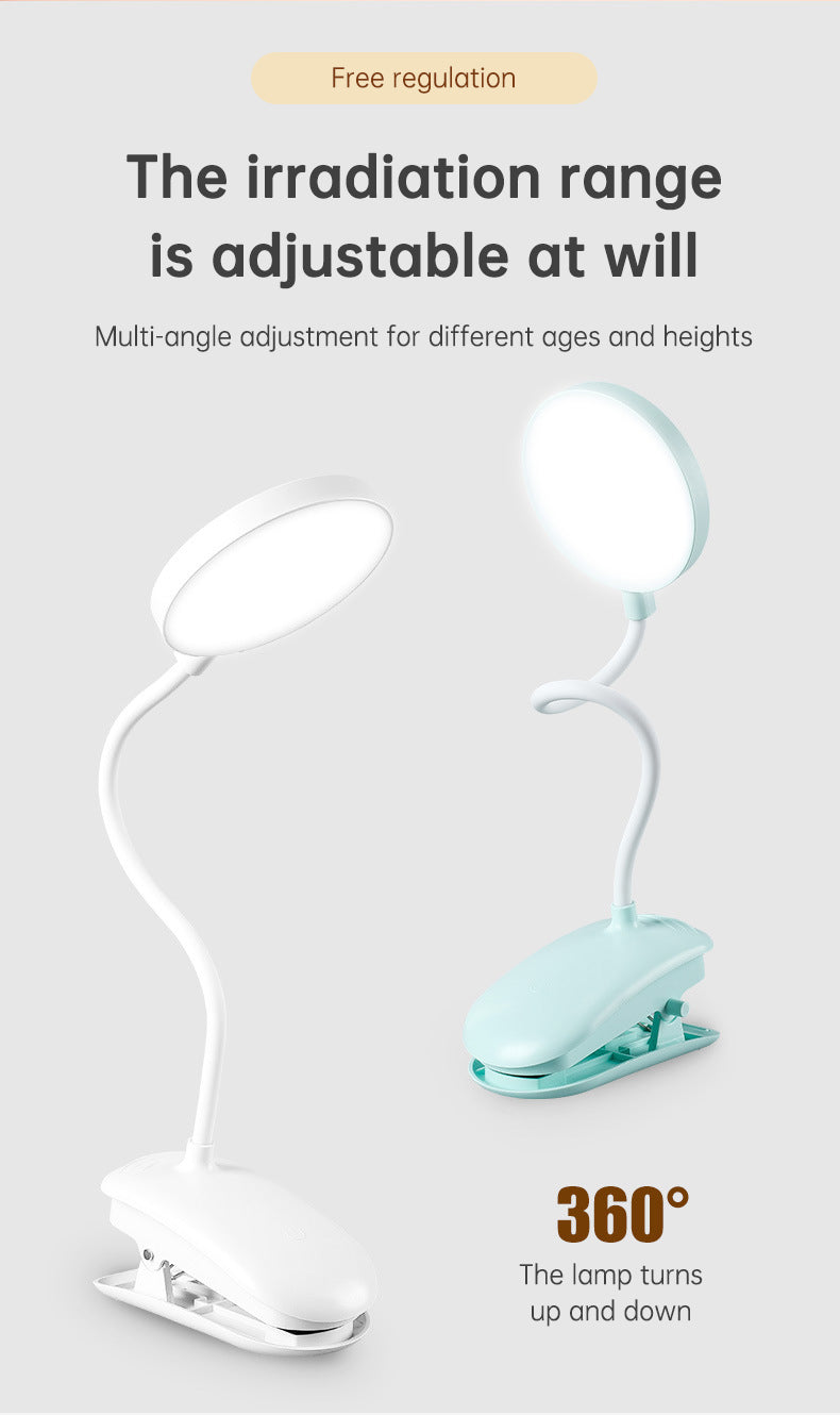 Table Lamp Eye Protection Desk Rechargeable Plug-In Dual Purpose Clamp Table Lamp Dormitory Bedroom Learning LED Bedside