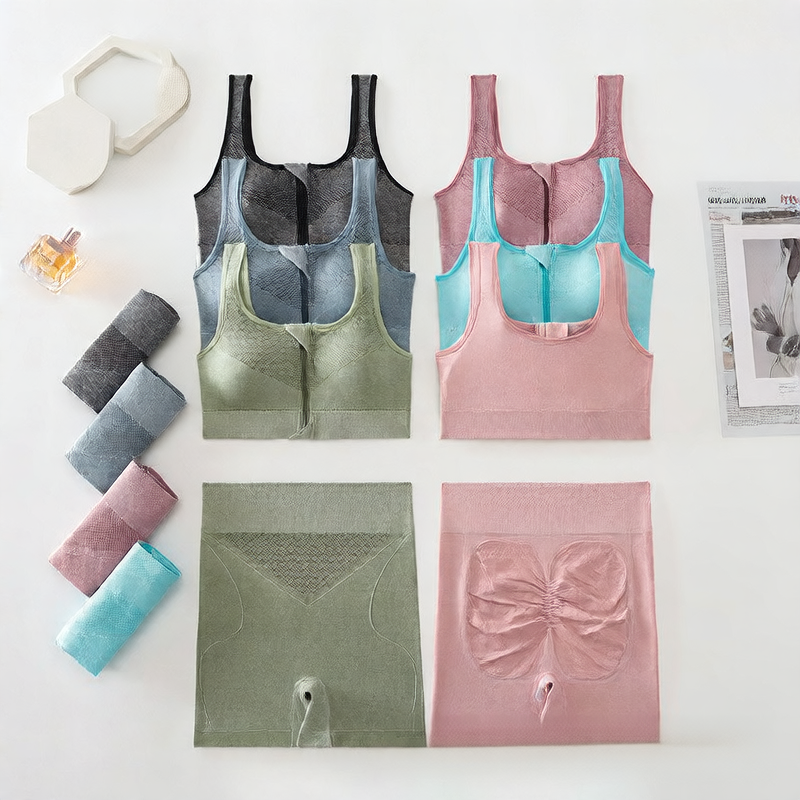 High-waisted and belt-cinching sports bra set