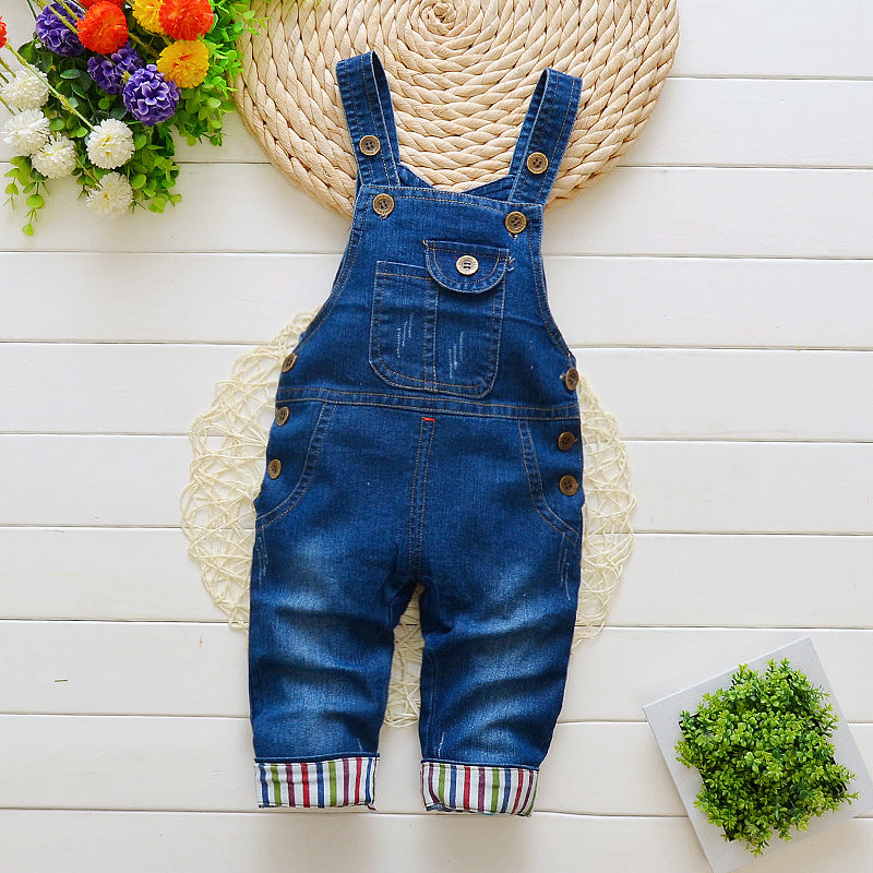 Cross-Border Export 2025 Kidsren's Pants Boys And Girls Pants Kidsren's Overalls Jeans Baby Jumpsuits Kidsren's Clothing