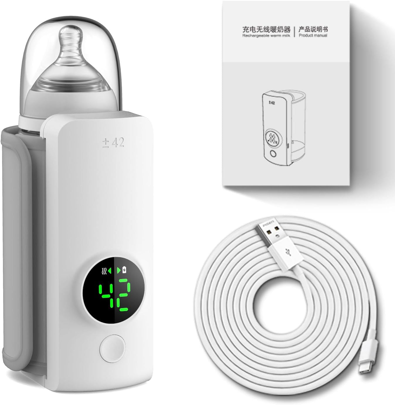 USB car-mounted charging heating bottle for baby