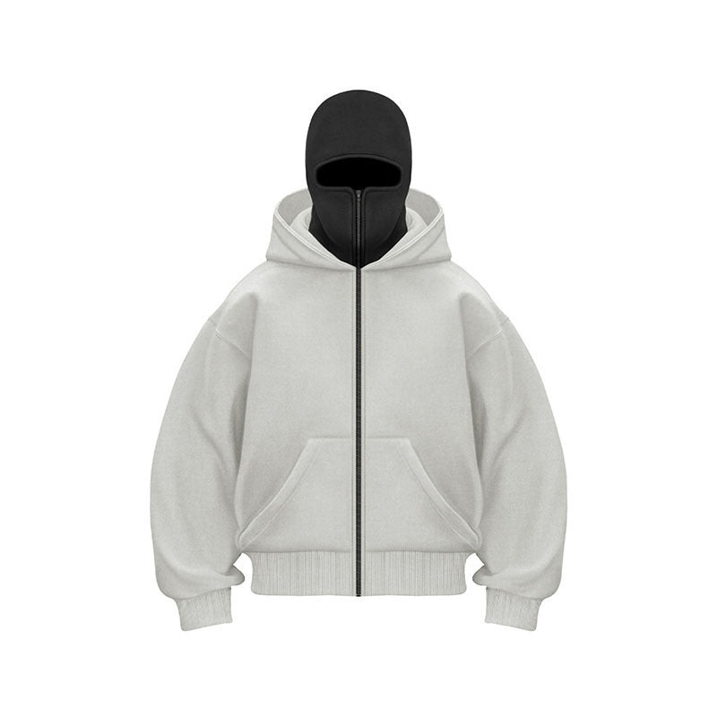 Hooded zipper pullover jacket