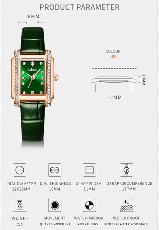 Laboli Live Broadcast Women's Watch Niche Square Women's Watch Waterproof Quartz Watch Light Luxury Belt Watch Wholesale