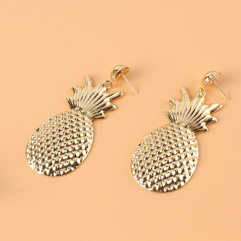 Creative Cute Style Alloy Pineapple Earrings Fashionable Street Style Girl Earrings