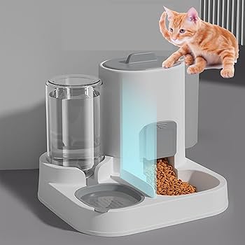 Pet Supplies New Cat Bowl And Dog Food Bowl Anti-Knock Over Large-Capacity Drinking Water Feeder Automatic Water Refill And Food Feeding All In One