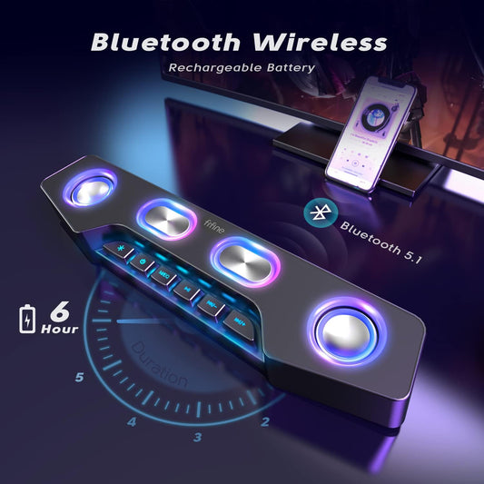 Cross-border V18 Colorful Speaker Home Desktop Computer Game Large Audio Led Color Light E-sports Keyboard Bluetooth Speaker