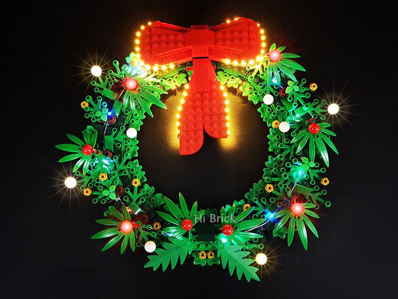 Building block lighting compatible with LEGO 40426 Christmas wreath holiday gift LED lights LEGO lights