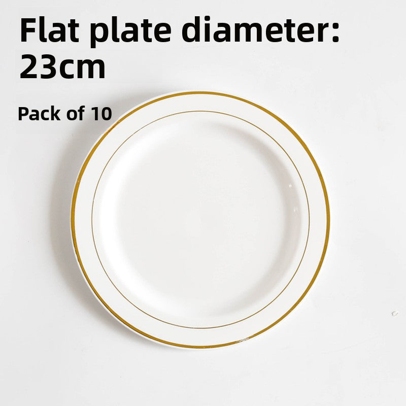 Gold Disposable Plastic Dinner Plates