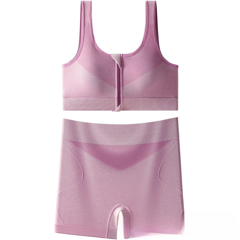 High-waisted and belt-cinching sports bra set