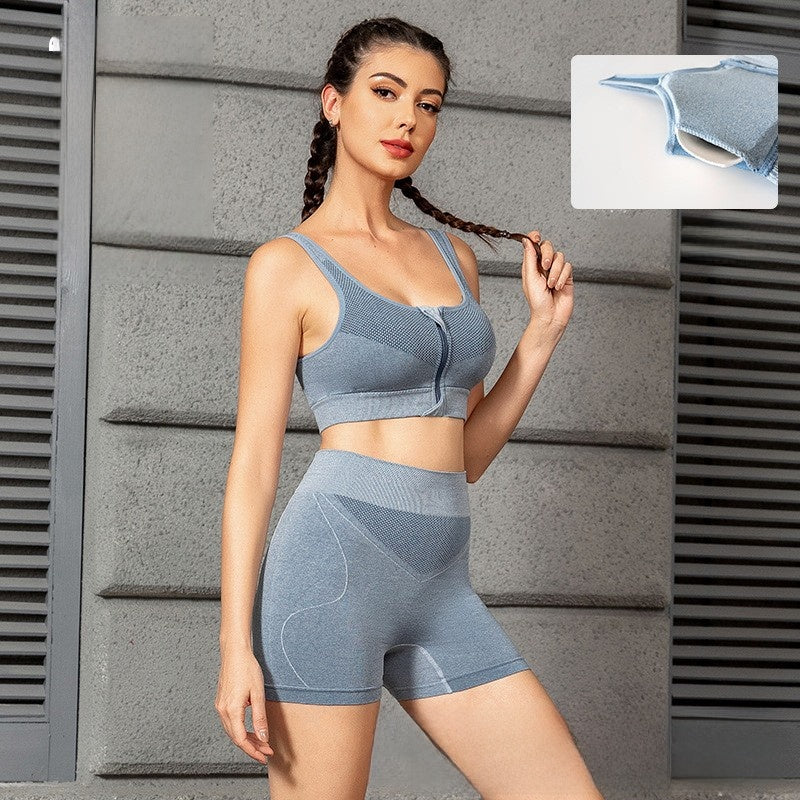 High-waisted and belt-cinching sports bra set