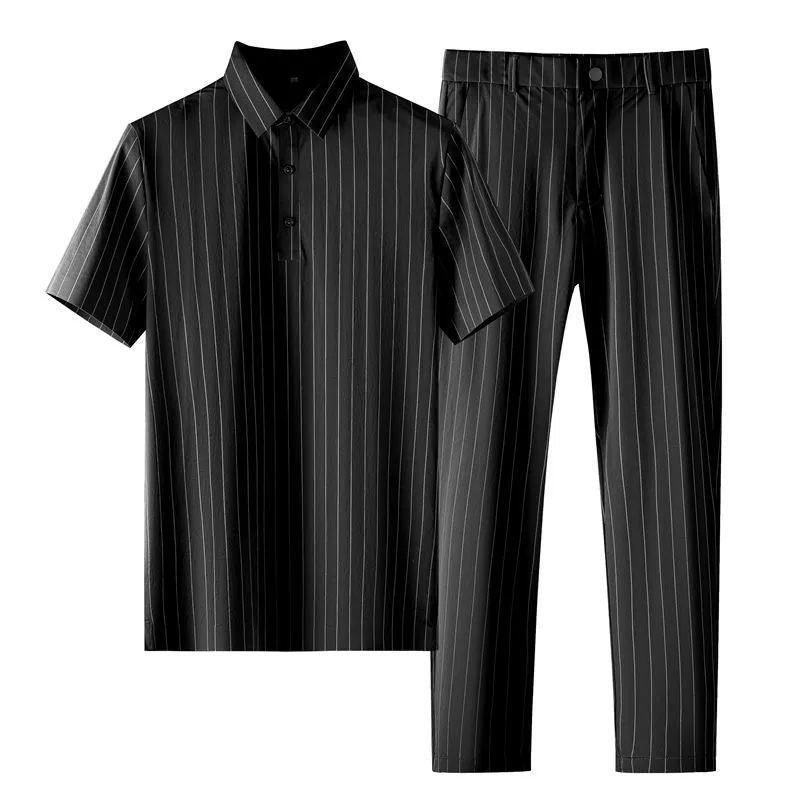 Thin striped two-piece set