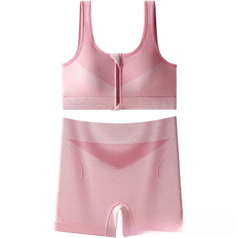 High-waisted and belt-cinching sports bra set