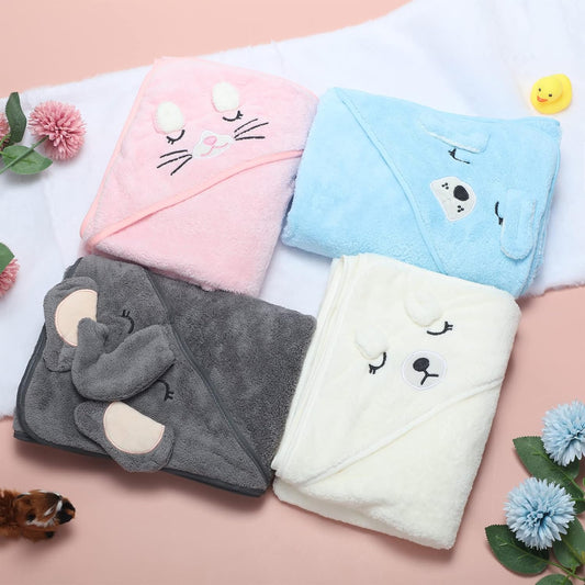 Coral Fleece Children's Cloak Bath Towel Newborn Bath Towel Bath Towel Cute Cartoon Cloak Bathrobe