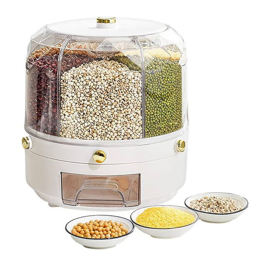 Plastic Rice Bucket Rotating Packaging Accessible Luxury Rice Bucket Storage Box Household Insect-Proof And Moisture-Proof Sealed Rice Storage Box Rice Cylinder