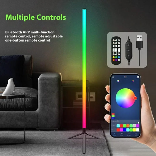 Cross-border 360 Magic Color Floor Atmosphere Lamp RGB Full Luminous Music Rhythm Pickup Lamp Bedroom Living Room Wall Corner Lamp