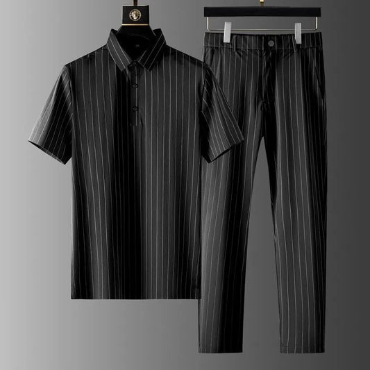 Thin striped two-piece set
