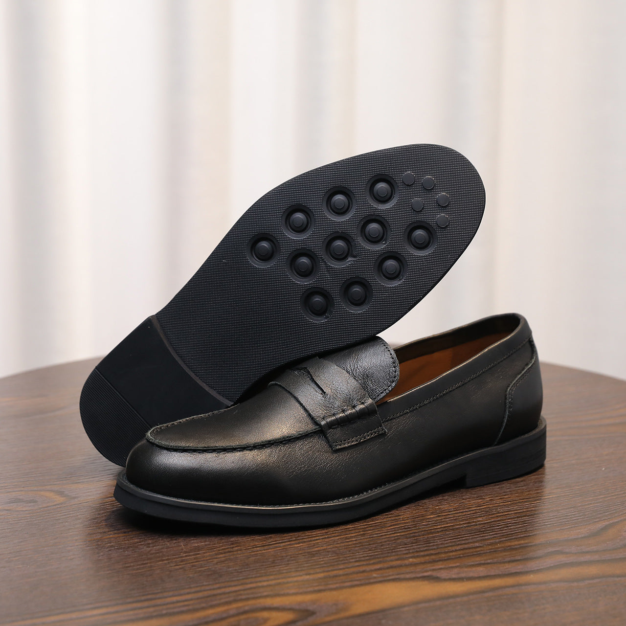 Men's Formal/Casual Brown Leather Loafer Dress Shoes