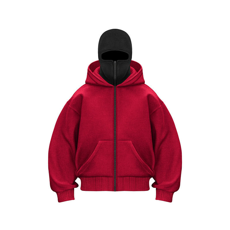 Hooded zipper pullover jacket