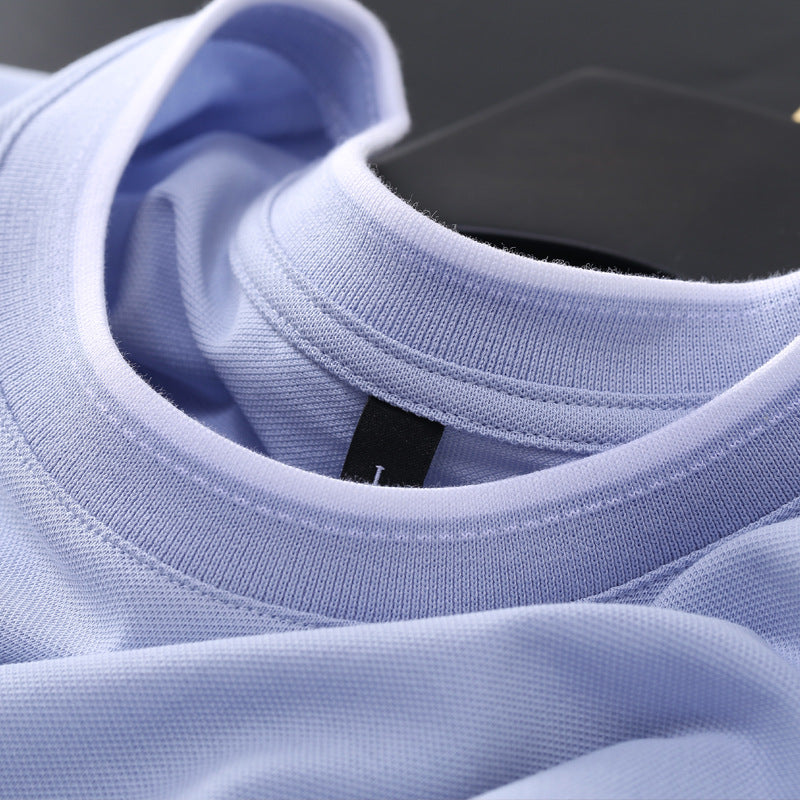 Short Sleeve T-Shirt Men Color Block Pocket Base Layer Men's Top