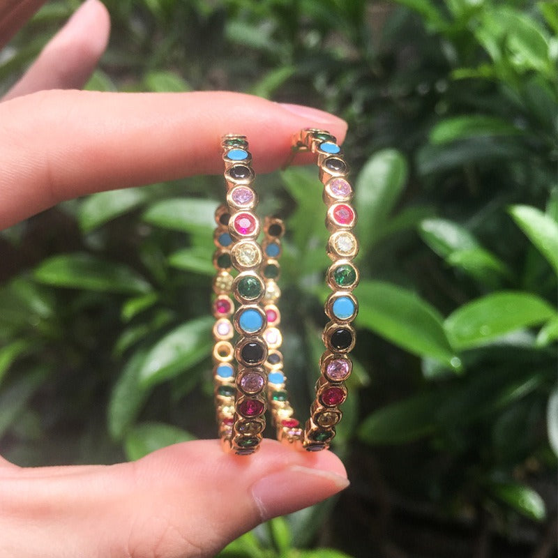 Elegant and sparkling iridescent glass stone earrings