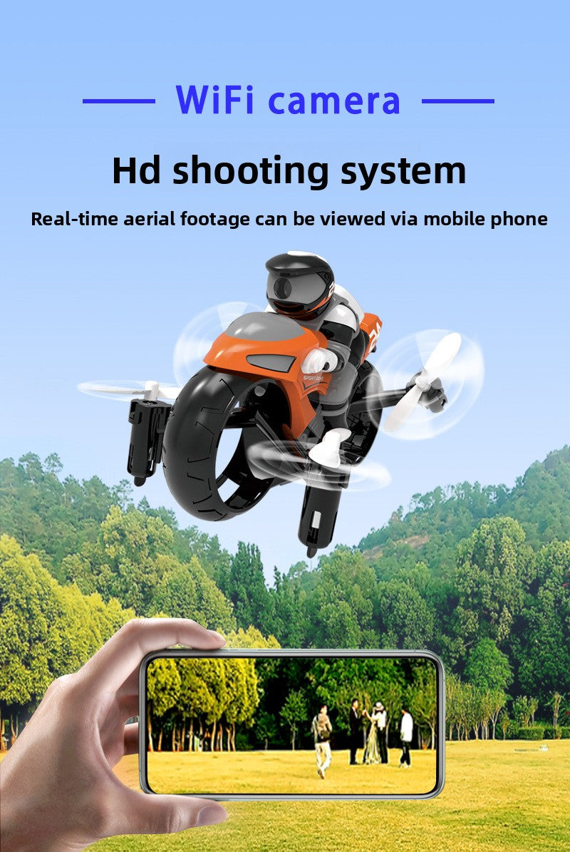 2.4G Remote Control Land-Air Drone Motorcycle Toy